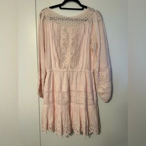 LoveShackFancy Lace Long-sleeve Mini Dress - Picture 4 of 7